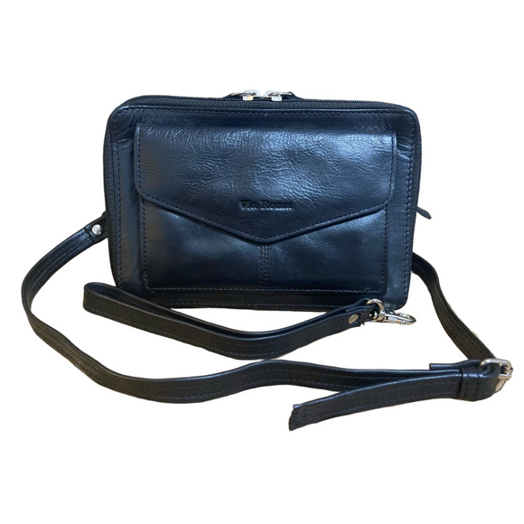 Handbags - 🦋3 For $30🦋Via Roma Black Leather Crossbody Bag